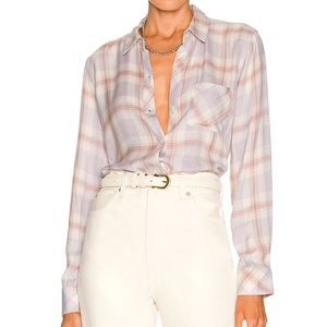 Rails Hunter Lavender Rose Cream Plaid Button Down